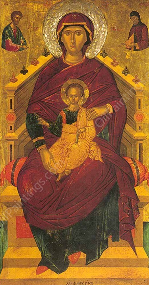 The Mother of God Enthroned by Andreas Ritzos - Hand-Painted Oil Painting Reproduction
