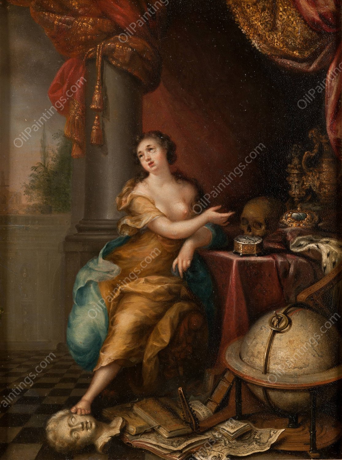 Allegory on the Vanity of Life  by Andreas Von Behn - Hand-Painted Oil Painting Reproduction