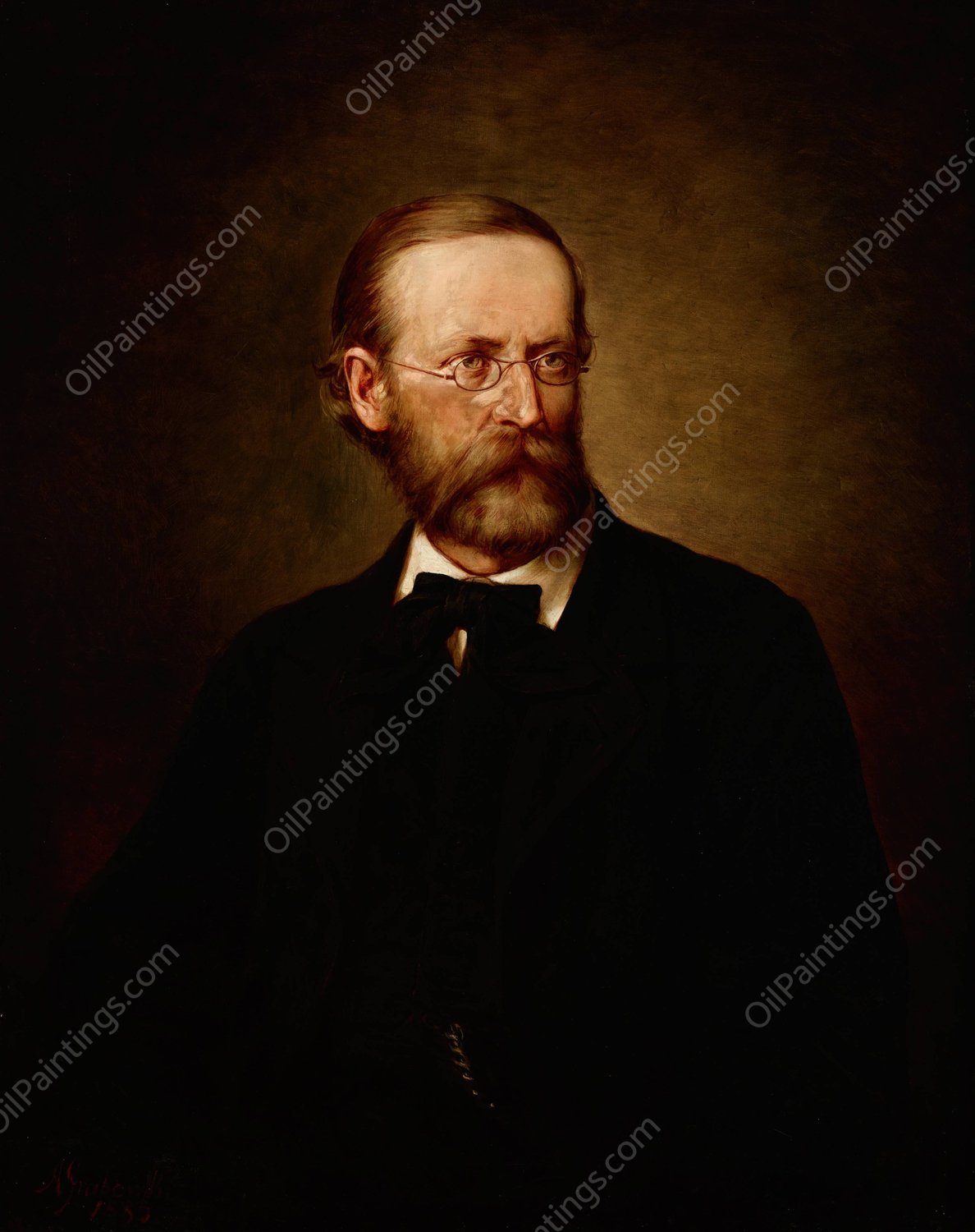 Portrait of Jozef Szujski  by Andrzej Bronislaw Grabowski - Hand-Painted Oil Painting Reproduction