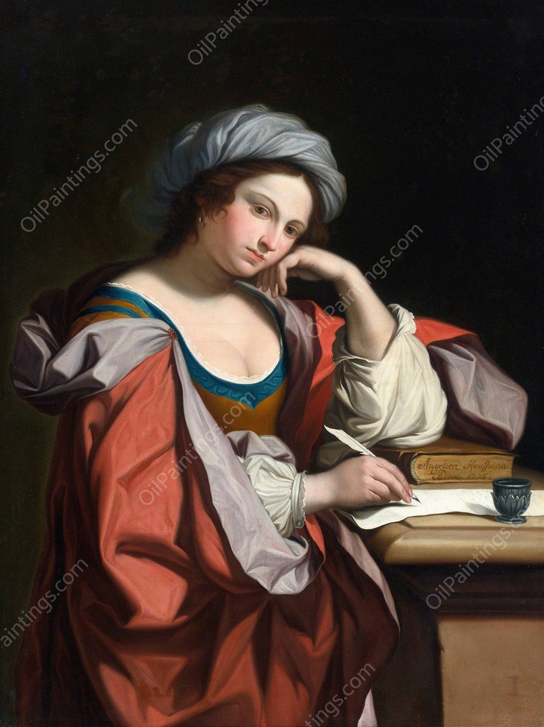 A Sybil  by Angelica Kauffmann - Hand-Painted Oil Painting Reproduction