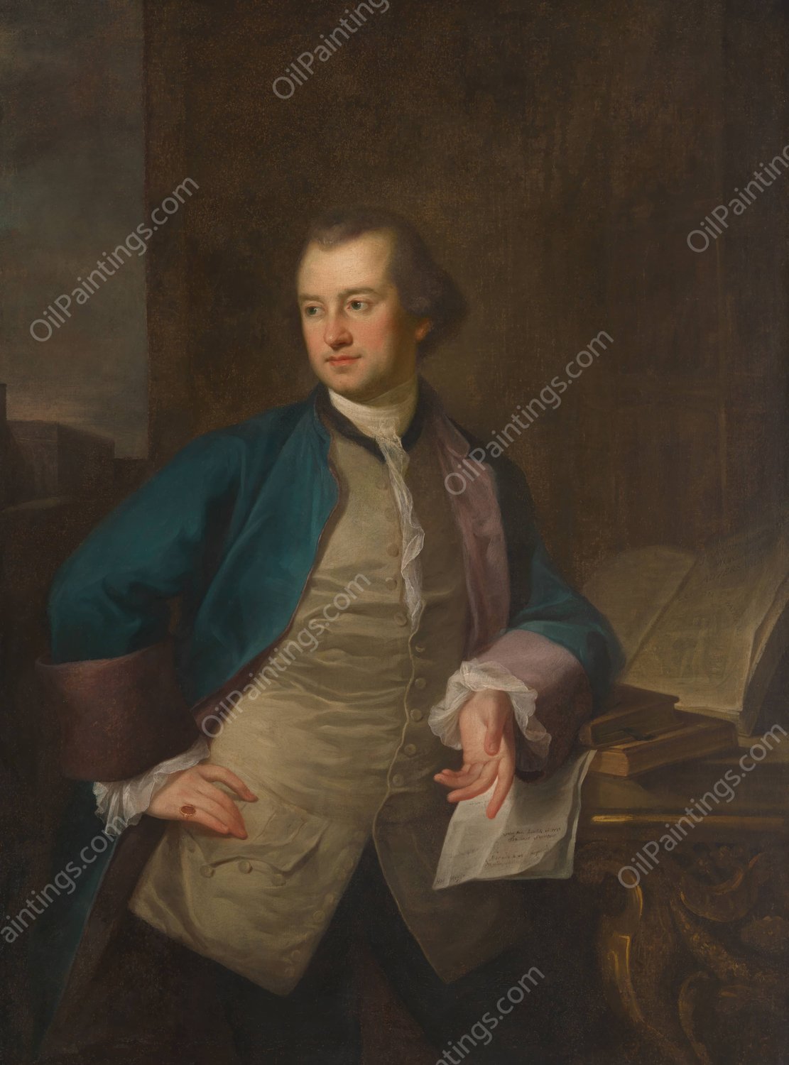 John Morgan  by Angelica Kauffmann - Hand-Painted Oil Painting Reproduction