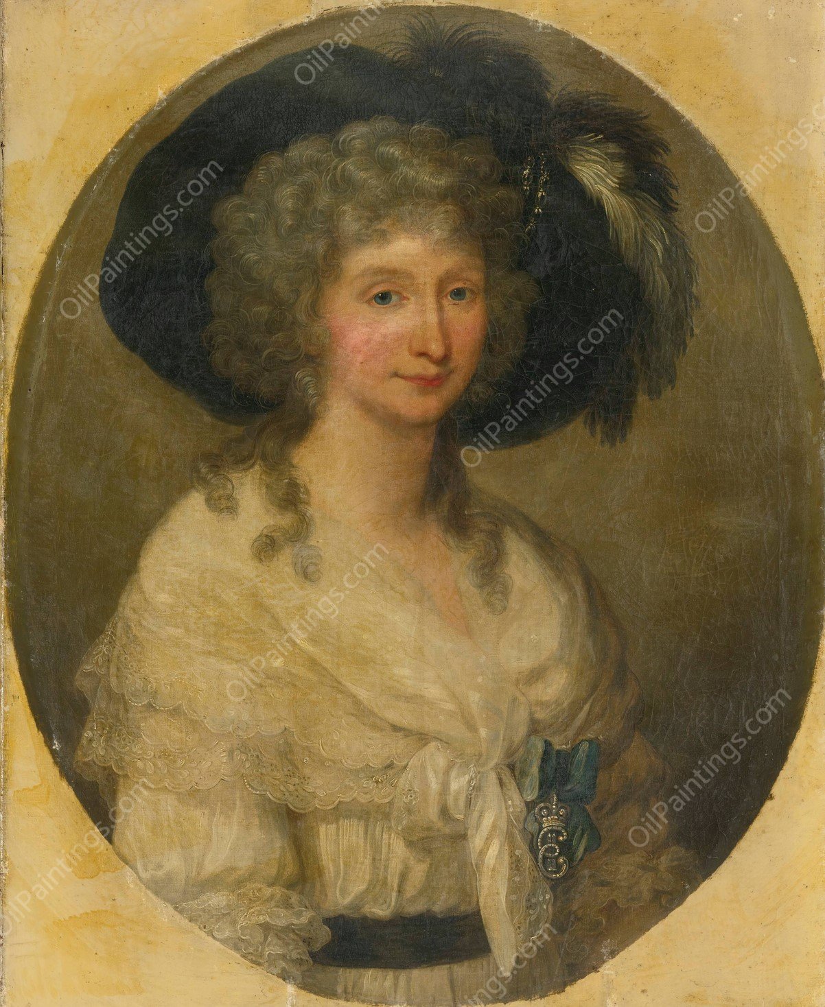 Portrait of Baroness Von Bauer by Angelica Kauffmann - Hand-Painted Oil Painting Reproduction