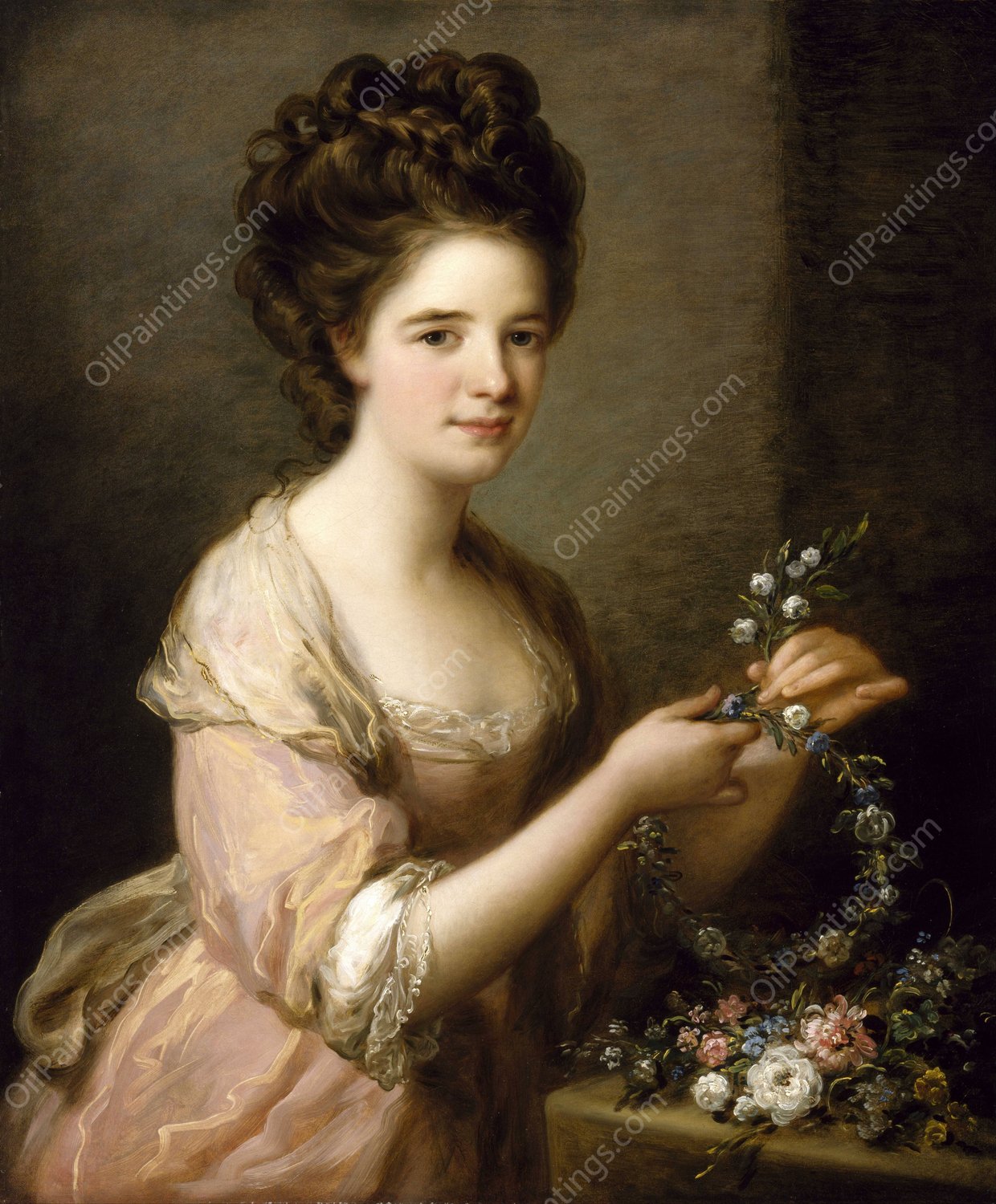 Portrait of Eleanor, Countess of Lauderdale by Angelica Kauffmann - Hand-Painted Oil Painting Reproduction