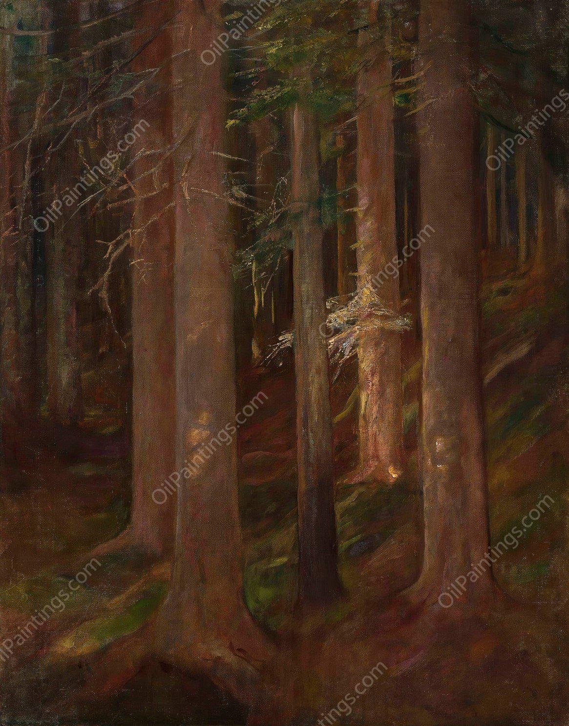 Forest by Anna Berent - Hand-Painted Oil Painting Reproduction