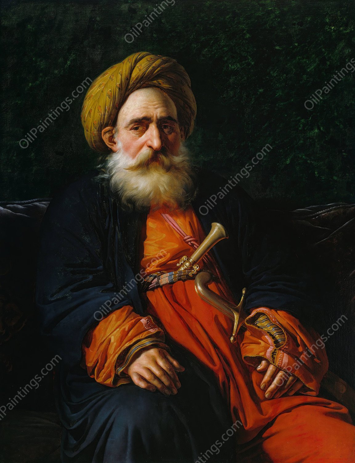 Portrait of the Katchef Dahouth, Christian Mameluke  by Anne Louis Girodet-Trioson - Hand-Painted Oil Painting Reproduction