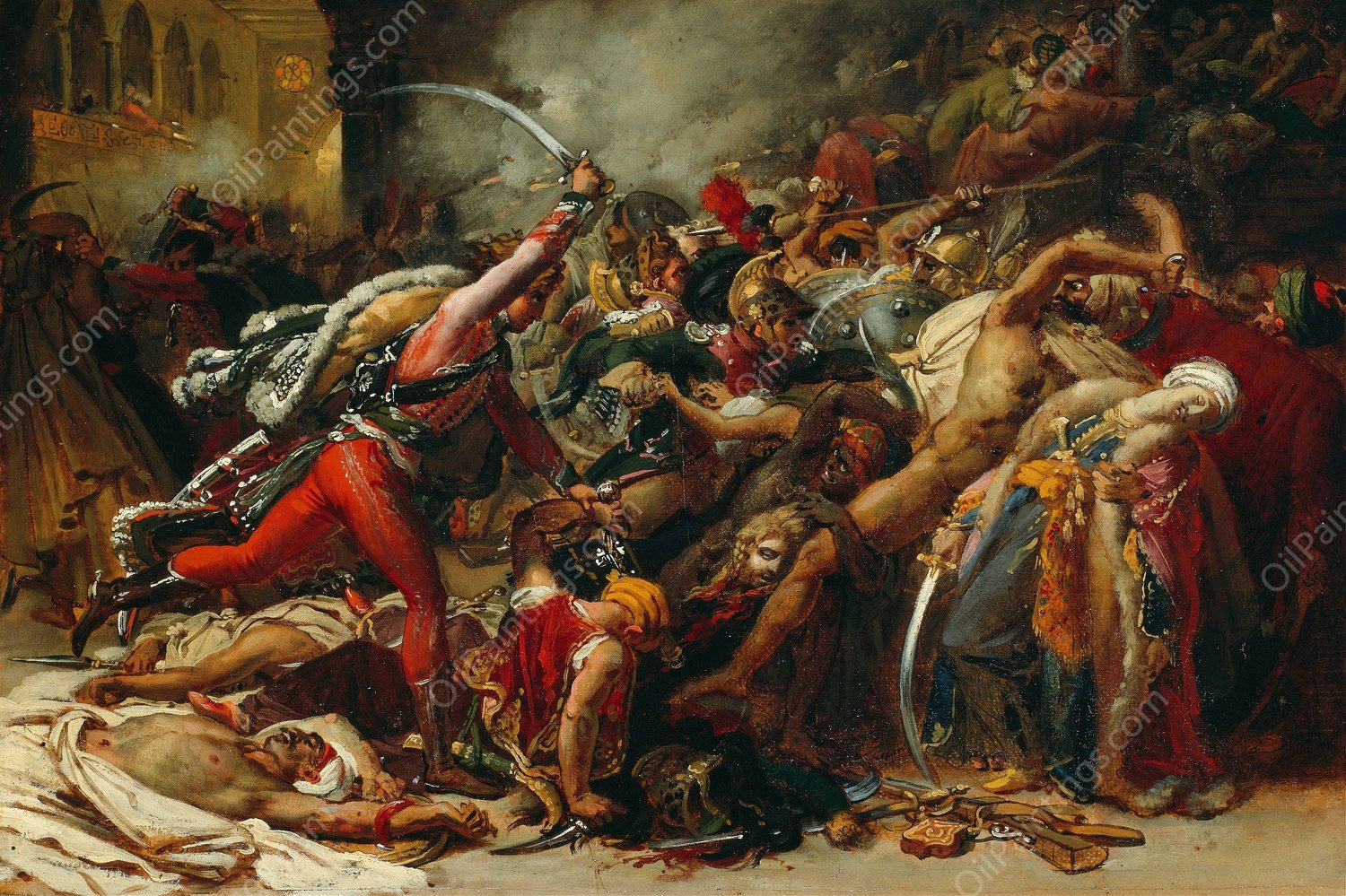 Sketch for The Revolt of Cairo  by Anne Louis Girodet-Trioson - Hand-Painted Oil Painting Reproduction