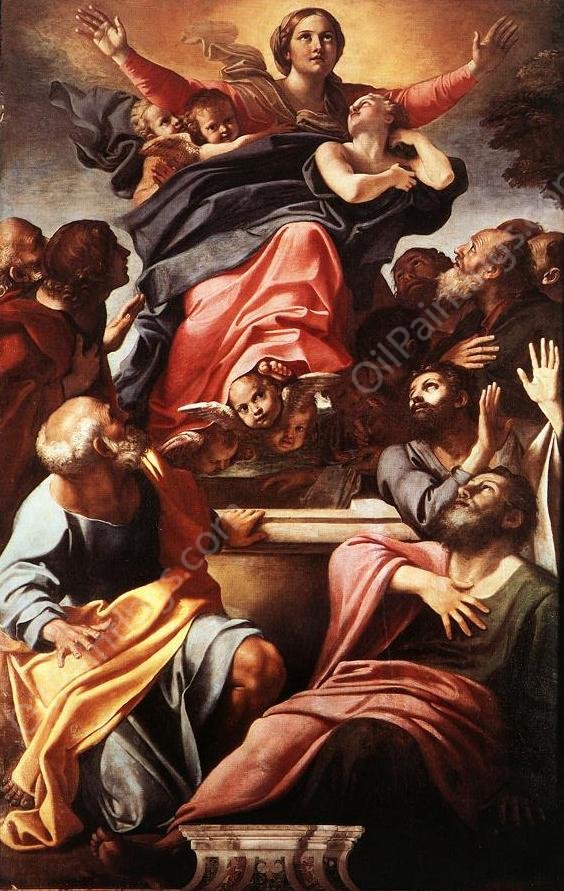 Assumption of the Virgin Mary by Annibale Carracci - Hand-Painted Oil Painting Reproduction