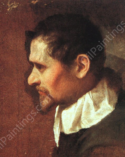 Self-Portrait in Profile by Annibale Carracci - Hand-Painted Oil Painting Reproduction