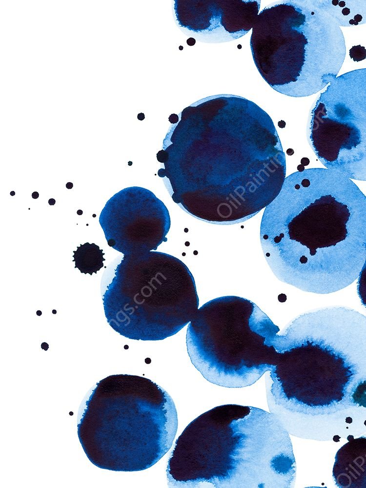 Blue Drops II by Annie Warren - Hand-Painted Oil Painting Reproduction