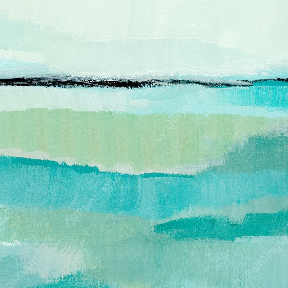 Oceanic Blue I by Annie Warren - Hand-Painted Oil Painting Reproduction