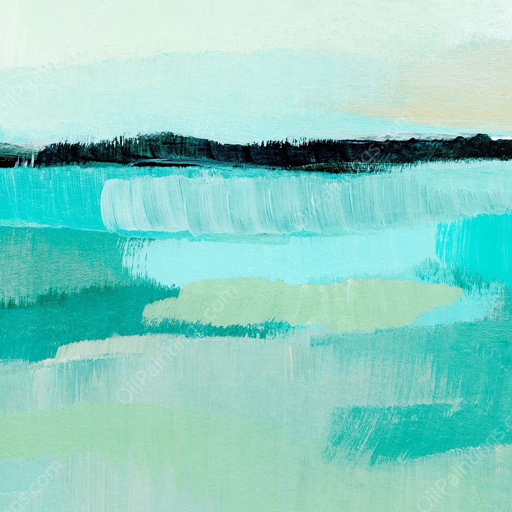 Oceanic Blue III by Annie Warren - Hand-Painted Oil Painting Reproduction