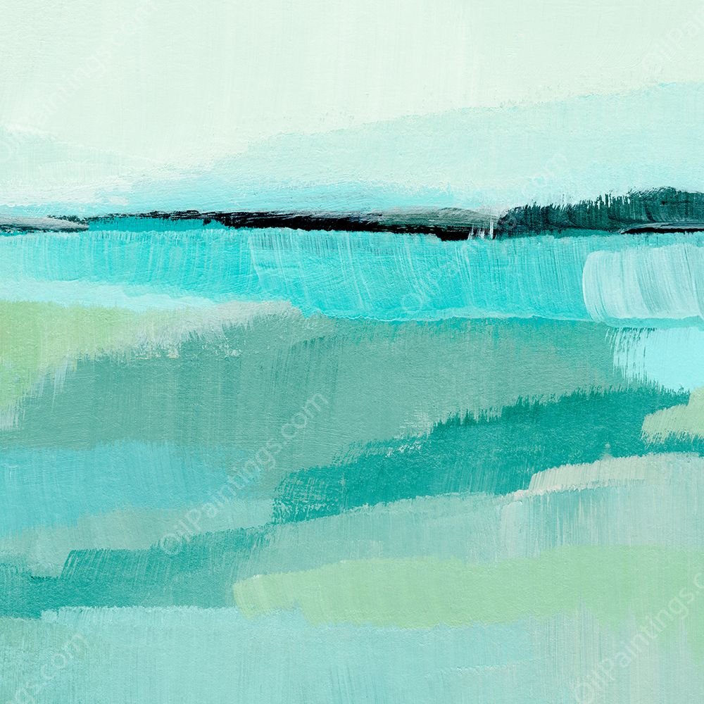 Oceanic Blue IV by Annie Warren - Hand-Painted Oil Painting Reproduction