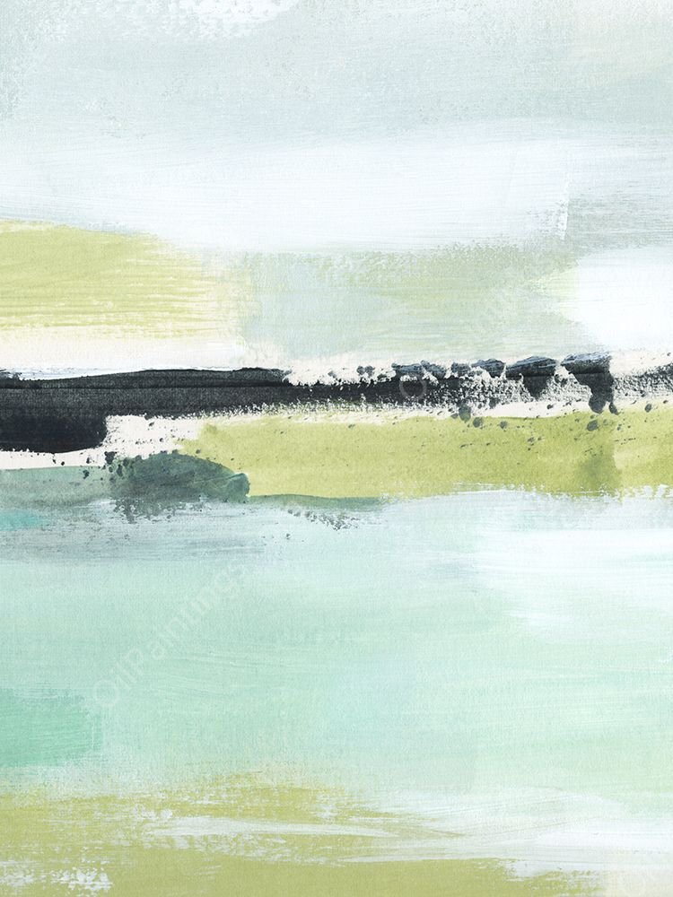 Sea Green Layers I by Annie Warren - Hand-Painted Oil Painting Reproduction