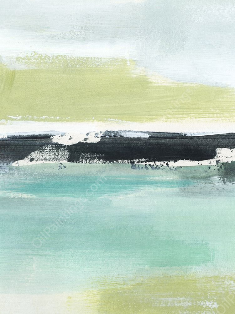 Sea Green Layers II by Annie Warren - Hand-Painted Oil Painting Reproduction