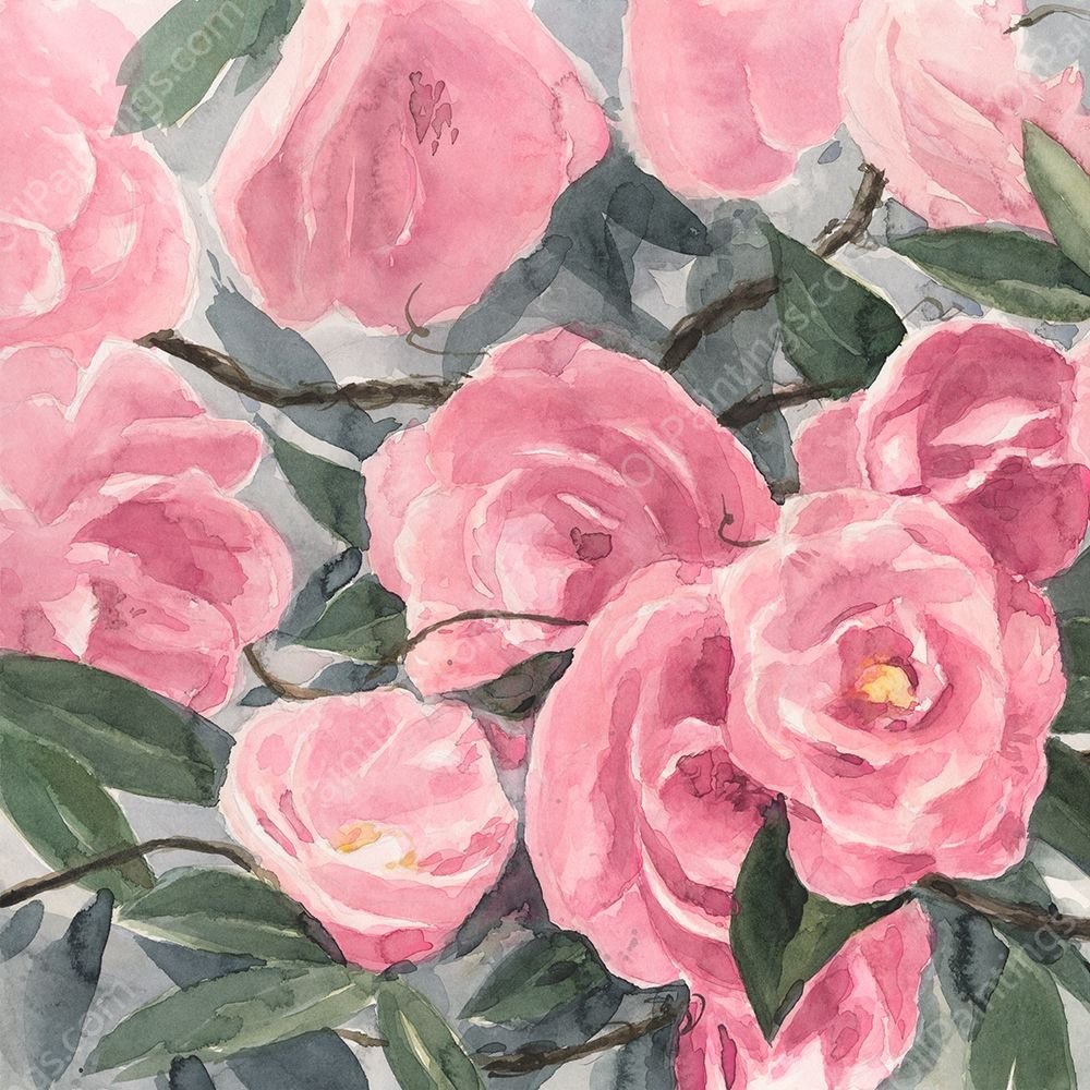 Watercolor Roses I by Annie Warren - Hand-Painted Oil Painting Reproduction