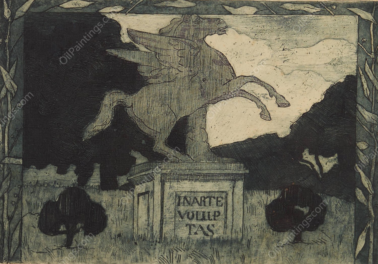 Monument - In Arte Voluptas  by Anny Dollschein - Hand-Painted Oil Painting Reproduction