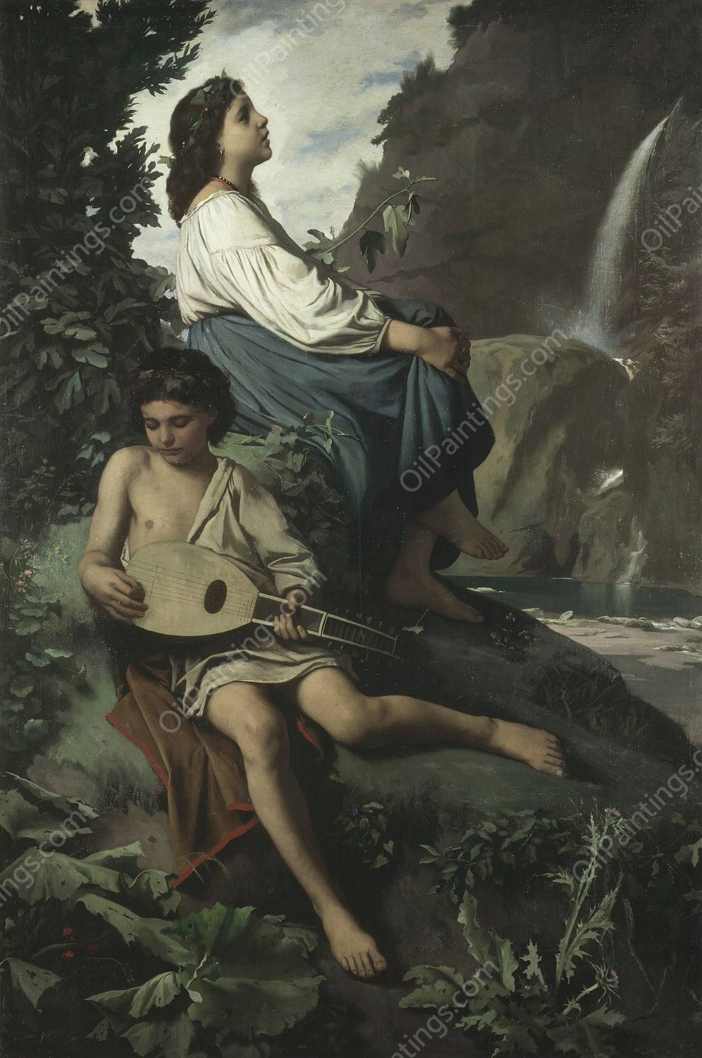 Ricordo di Tivoli  by Anselm Feuerbach - Hand-Painted Oil Painting Reproduction