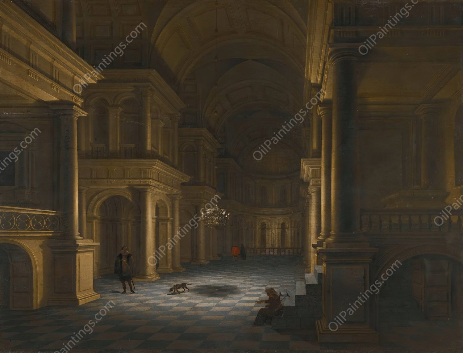 The Interior Of A Classical Church by Anthonie De Lorme - Hand-Painted Oil Painting Reproduction