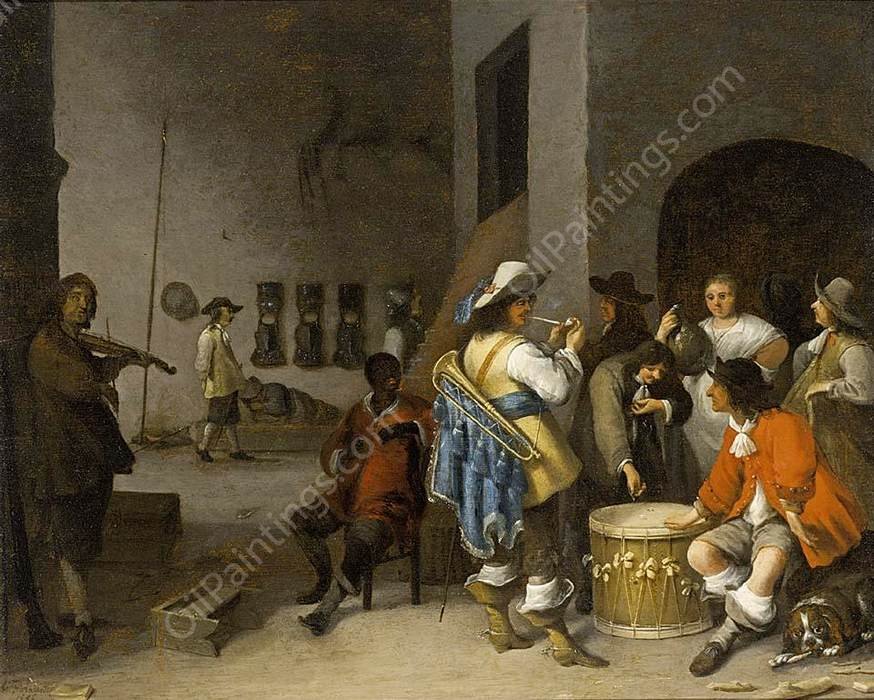 Guardroom Scene by Anthonie Palamedesz - Hand-Painted Oil Painting Reproduction