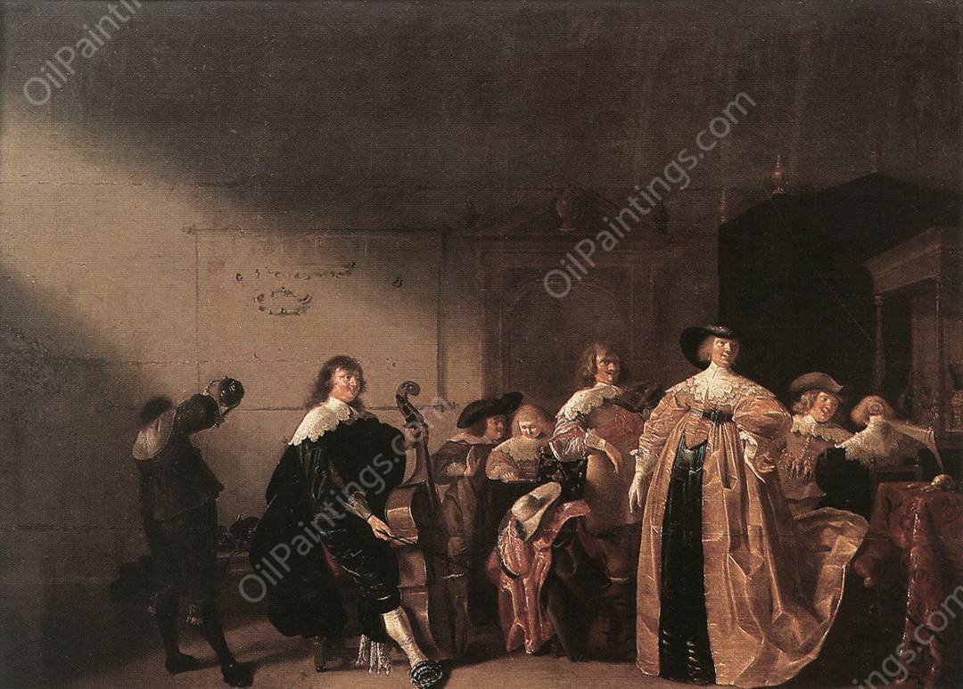 Party Scene with Music by Anthonie Palamedesz - Hand-Painted Oil Painting Reproduction