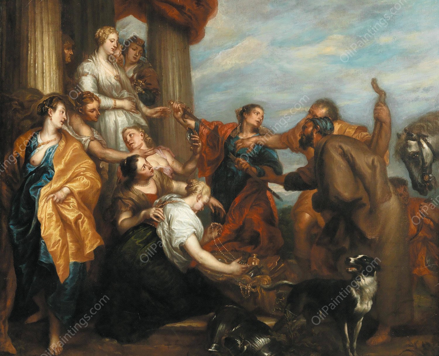 Achilles among the daughters of Lycomedes by Anthony Van Dyck - Hand-Painted Oil Painting Reproduction