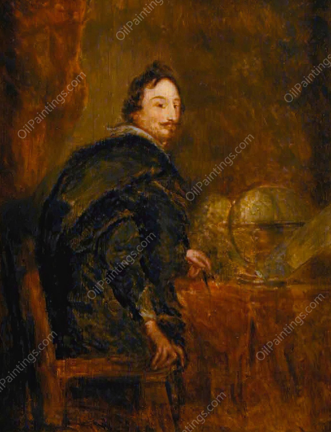 Lucas van Uffele  by Anthony Van Dyck - Hand-Painted Oil Painting Reproduction