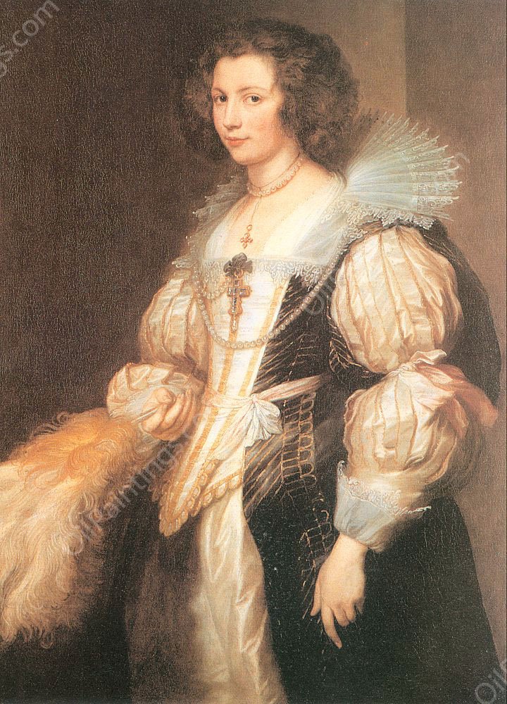 Portrait of Maria Lugia de Tassis by Anthony Van Dyck - Hand-Painted Oil Painting Reproduction