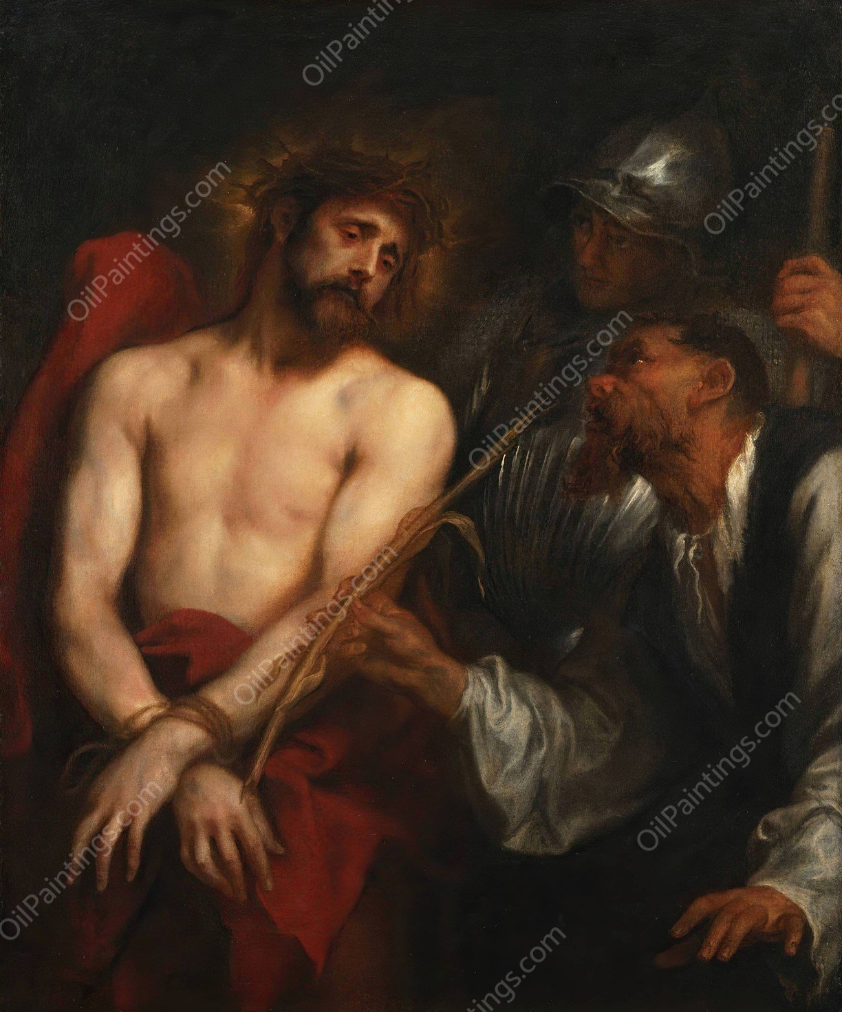 The Mocking of Christ  by Anthony Van Dyck - Hand-Painted Oil Painting Reproduction