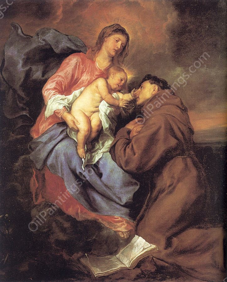 The Vision of St Anthony by Anthony Van Dyck - Hand-Painted Oil Painting Reproduction