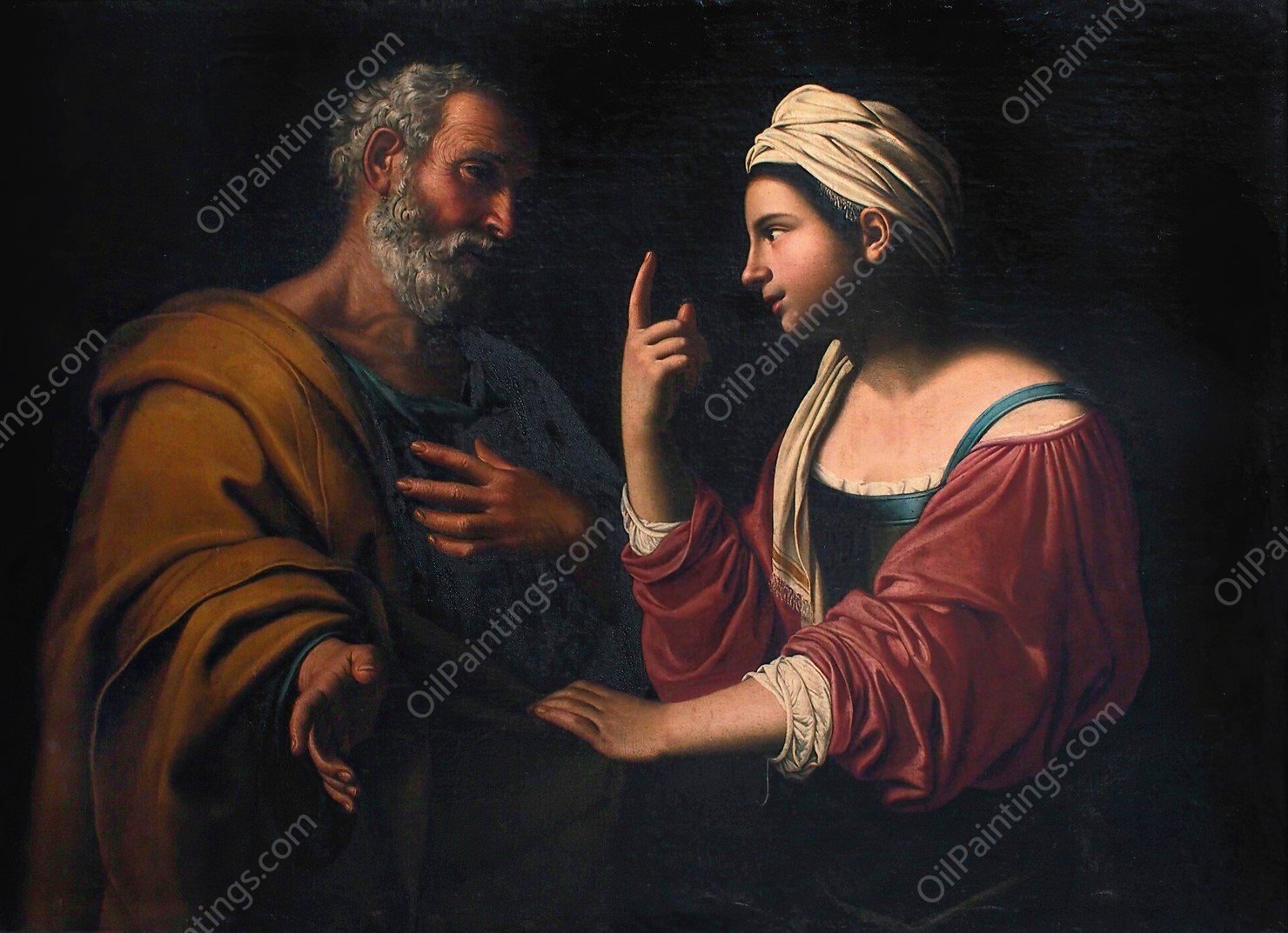 The Denial Of Saint Peter by Antiveduto Gramatica - Hand-Painted Oil Painting Reproduction