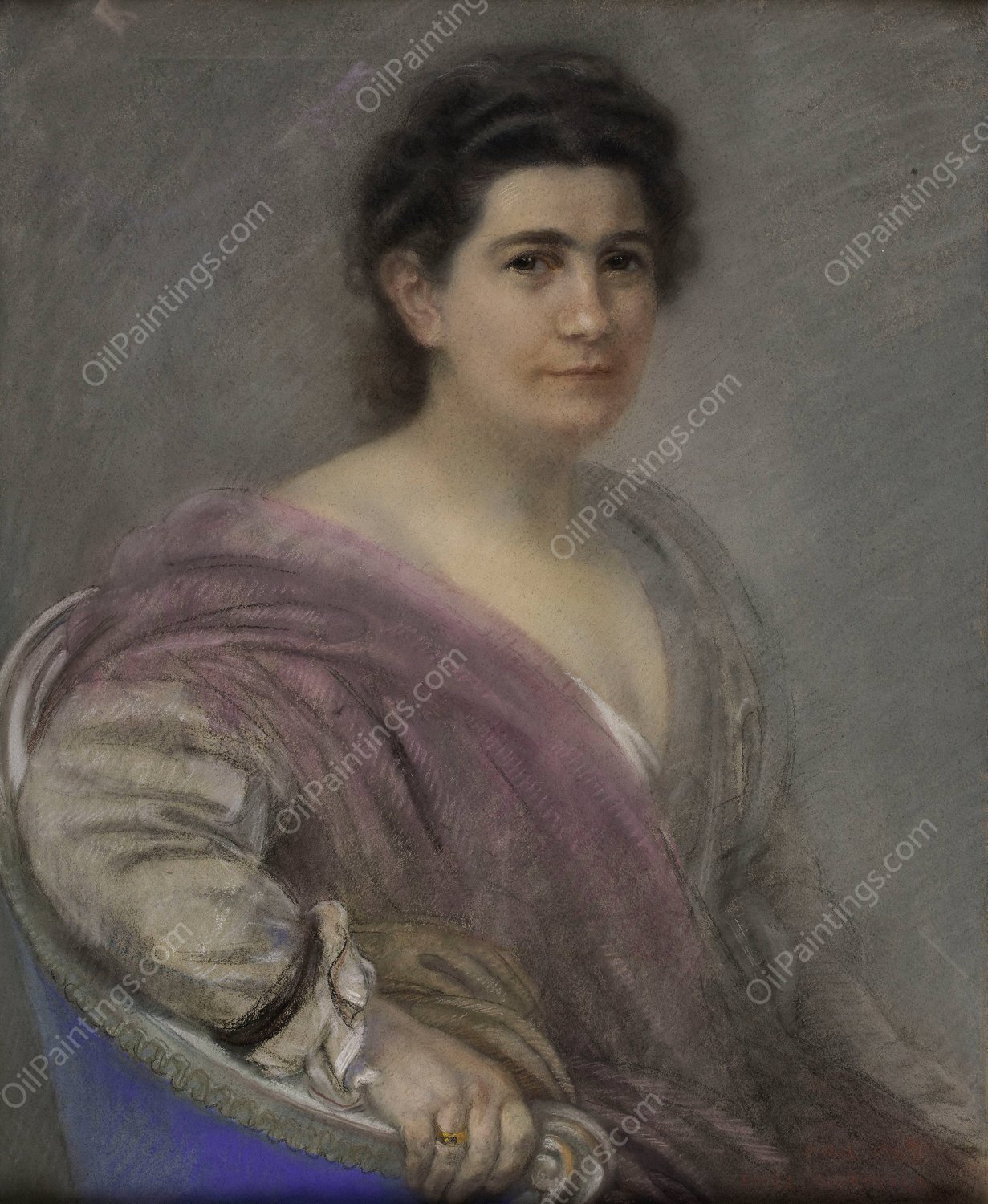 Portrait de Mademoiselle Lucie Berillon  by Antoine Bourdelle - Hand-Painted Oil Painting Reproduction