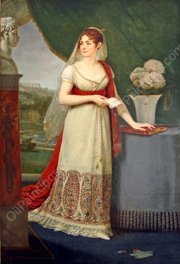 Portrait of the Empress Josephine by Antoine-Jean Gros - Hand-Painted Oil Painting Reproduction