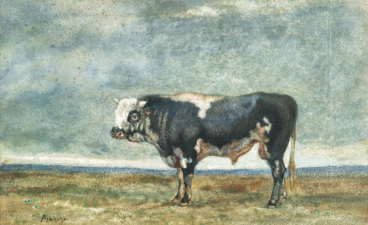 Bull by Antoine-Louis Barye - Hand-Painted Oil Painting Reproduction