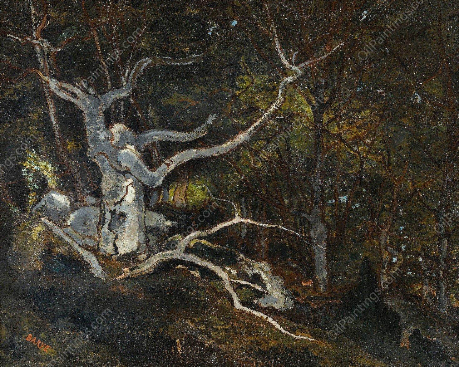 Forest Of Fontainebleau, The 'reine Blanche' by Antoine-Louis Barye - Hand-Painted Oil Painting Reproduction