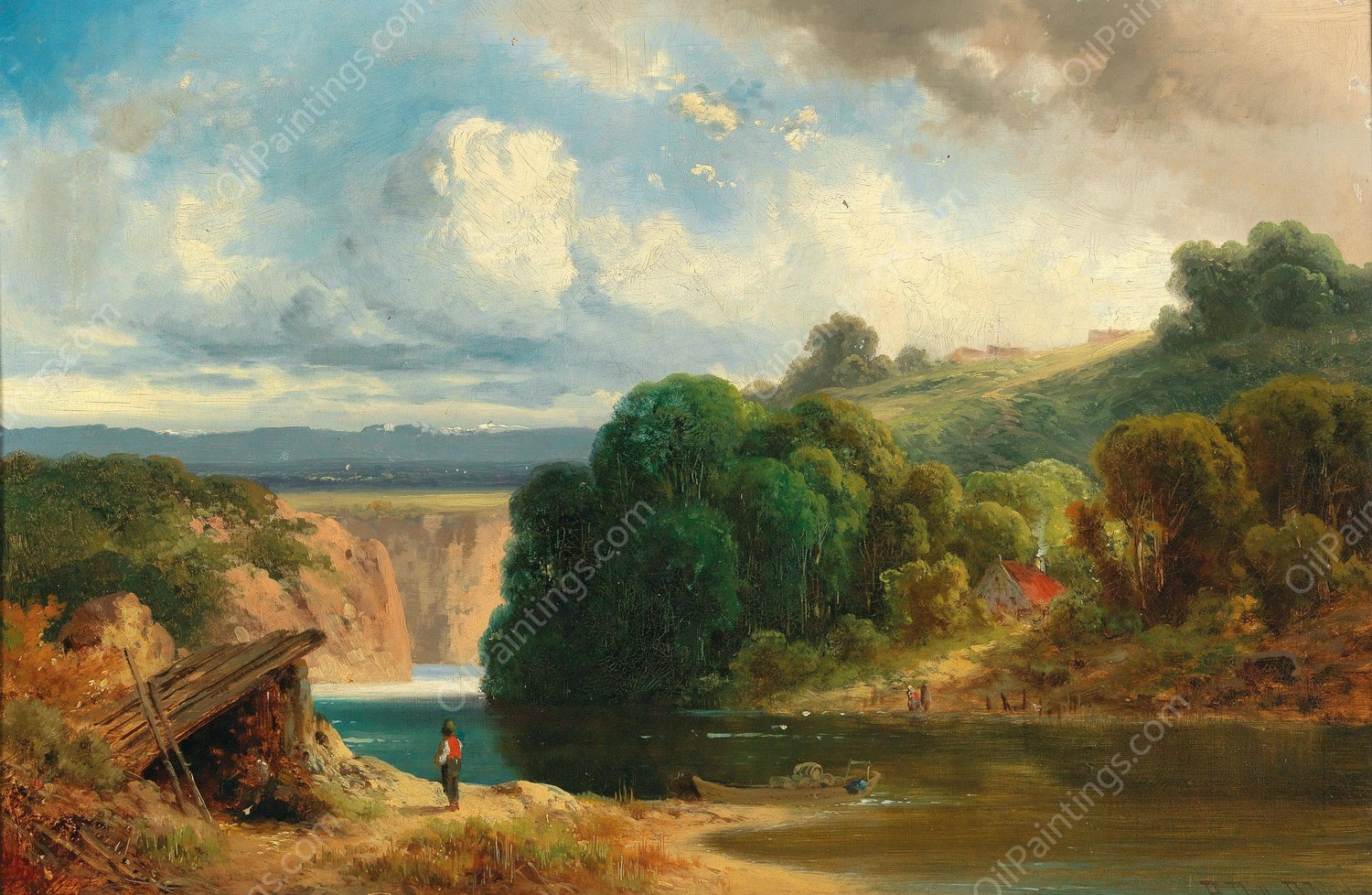 A River Valley by Anton Doll - Hand-Painted Oil Painting Reproduction