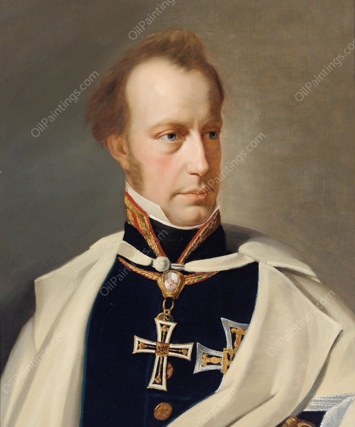 Archduke Anton Victor, portrait in uniform with the Grand Master's Cross of the Teutonic Order by Anton Einsle - Hand-Painted Oil Painting Reproduction