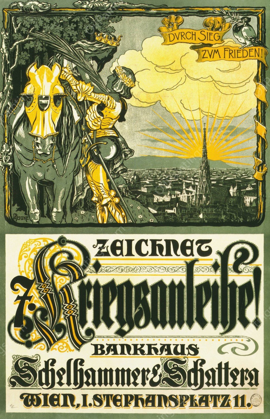 Zeichnet Kriegsanleihe!  by Anton Emanuel Peschka - Hand-Painted Oil Painting Reproduction