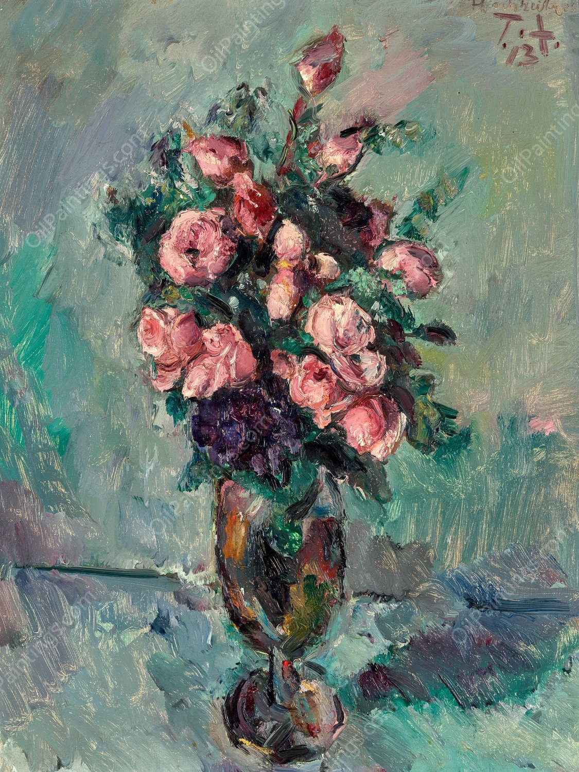 Hochzeitsrosen I  by Anton Faistauer - Hand-Painted Oil Painting Reproduction