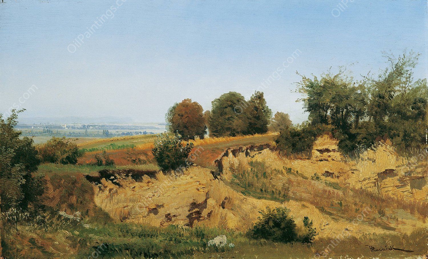 Bei Mannersdorf am Leithagebirge by Anton Hlavacek - Hand-Painted Oil Painting Reproduction