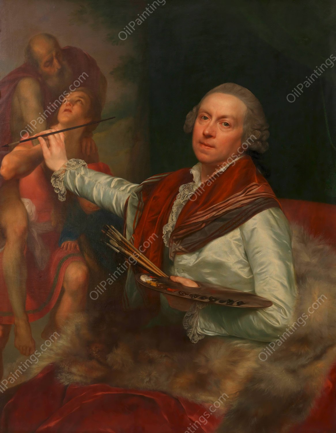 Selbstbildnis Anton von Maron  by Anton Von Maron - Hand-Painted Oil Painting Reproduction