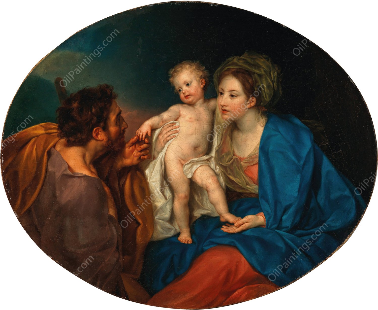 The Madonna and Child with a shepherd by Anton Von Maron - Hand-Painted Oil Painting Reproduction