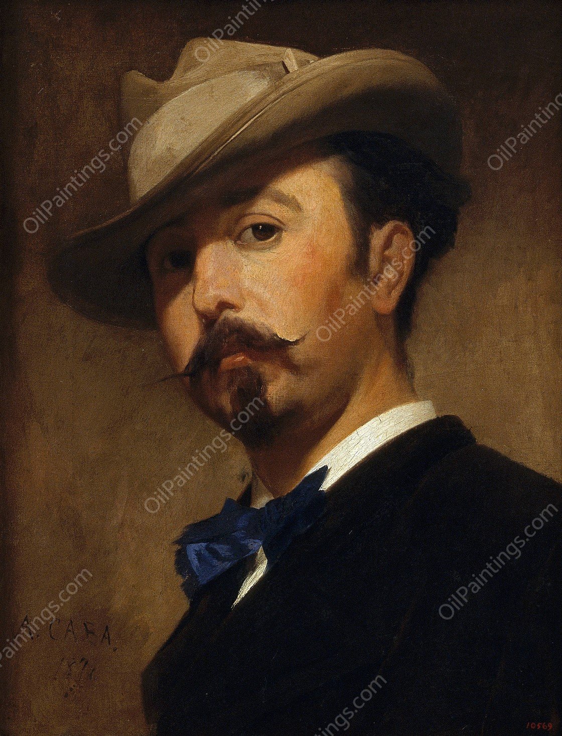 Portrait Of The Painter Joaquim Vayreda  by Antoni Caba - Hand-Painted Oil Painting Reproduction
