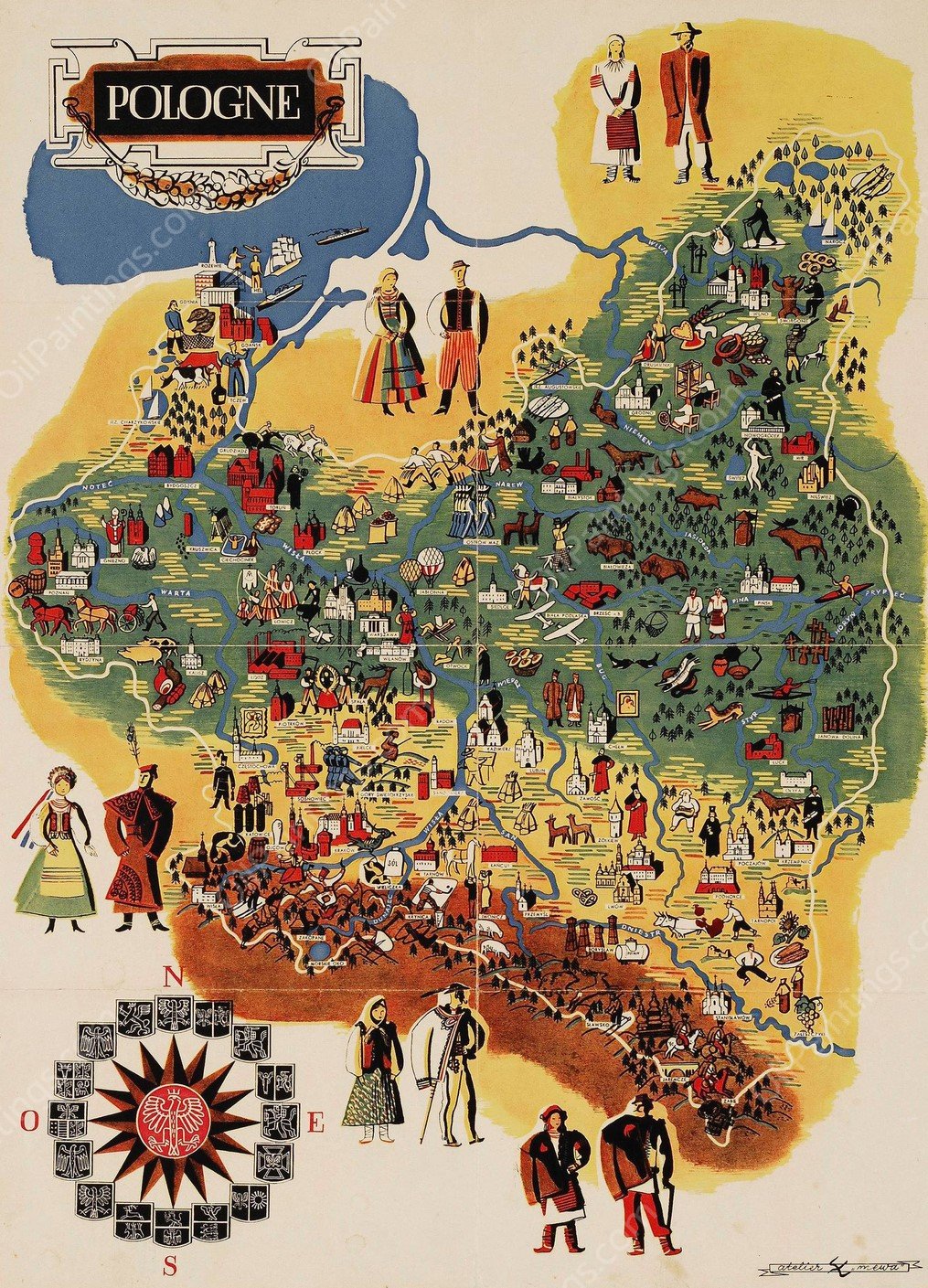 Pologne  by Antoni Wajwod - Hand-Painted Oil Painting Reproduction