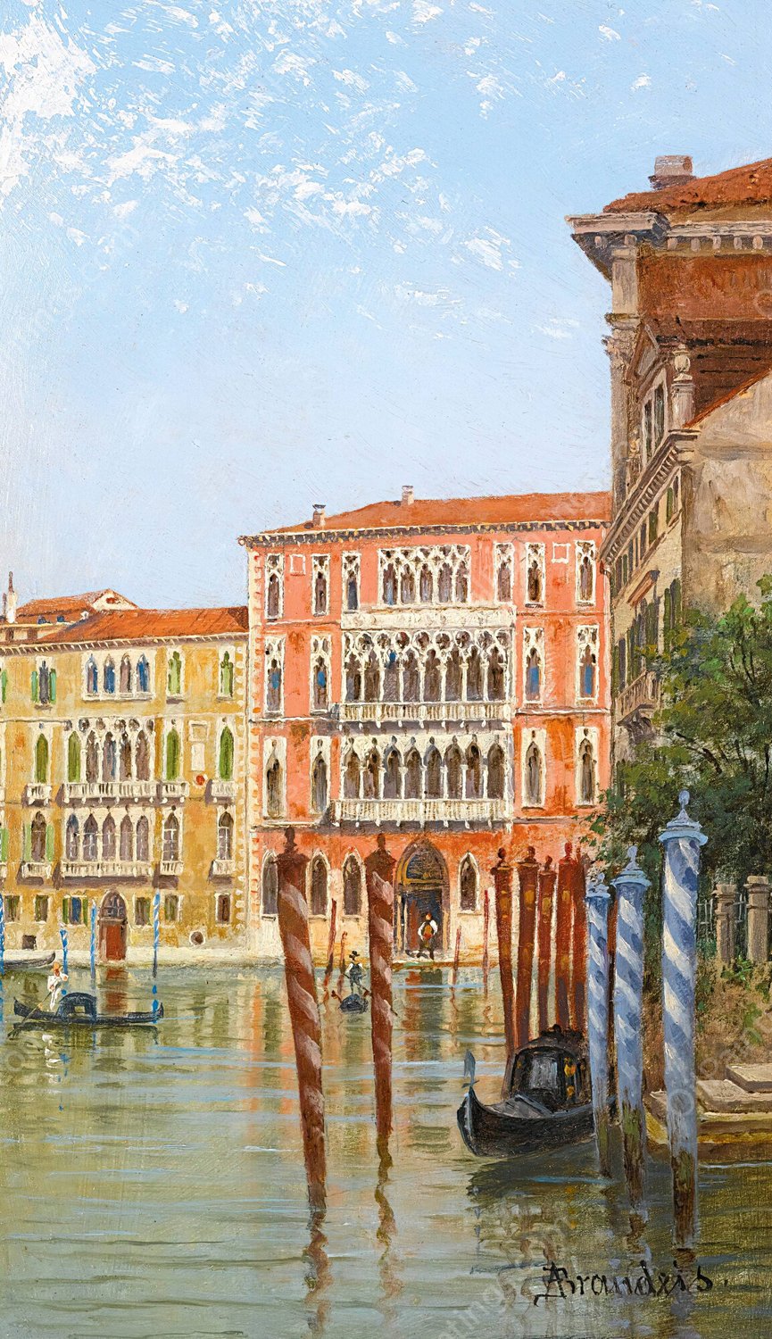 Palazzo Ca'Foscari, Venice by Antonietta Brandeis - Hand-Painted Oil Painting Reproduction