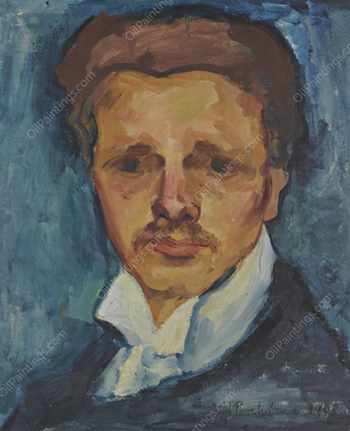 Self-Portrait  by Antonin Prochazka - Hand-Painted Oil Painting Reproduction