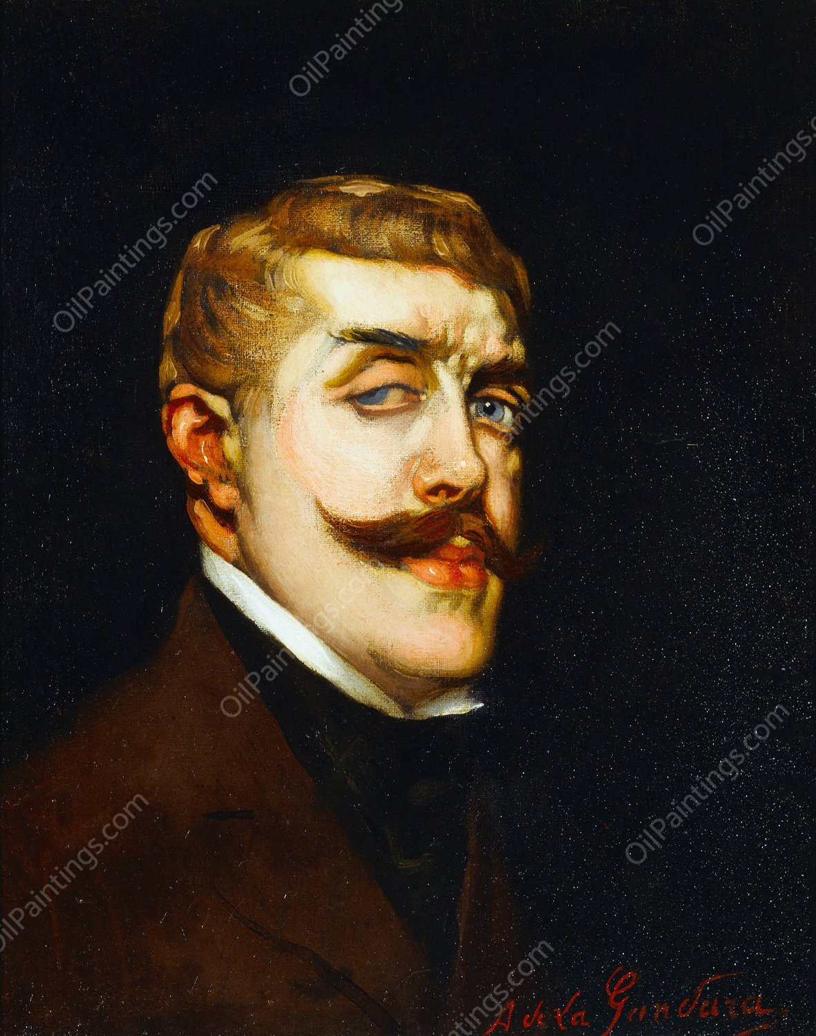 Portrait de Jean Lorrain  by Antonio De La Gandara - Hand-Painted Oil Painting Reproduction