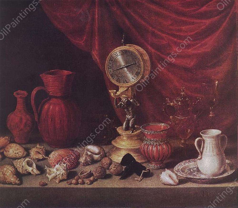 Still-Life with a Pendulum by Antonio De Pereda - Hand-Painted Oil Painting Reproduction