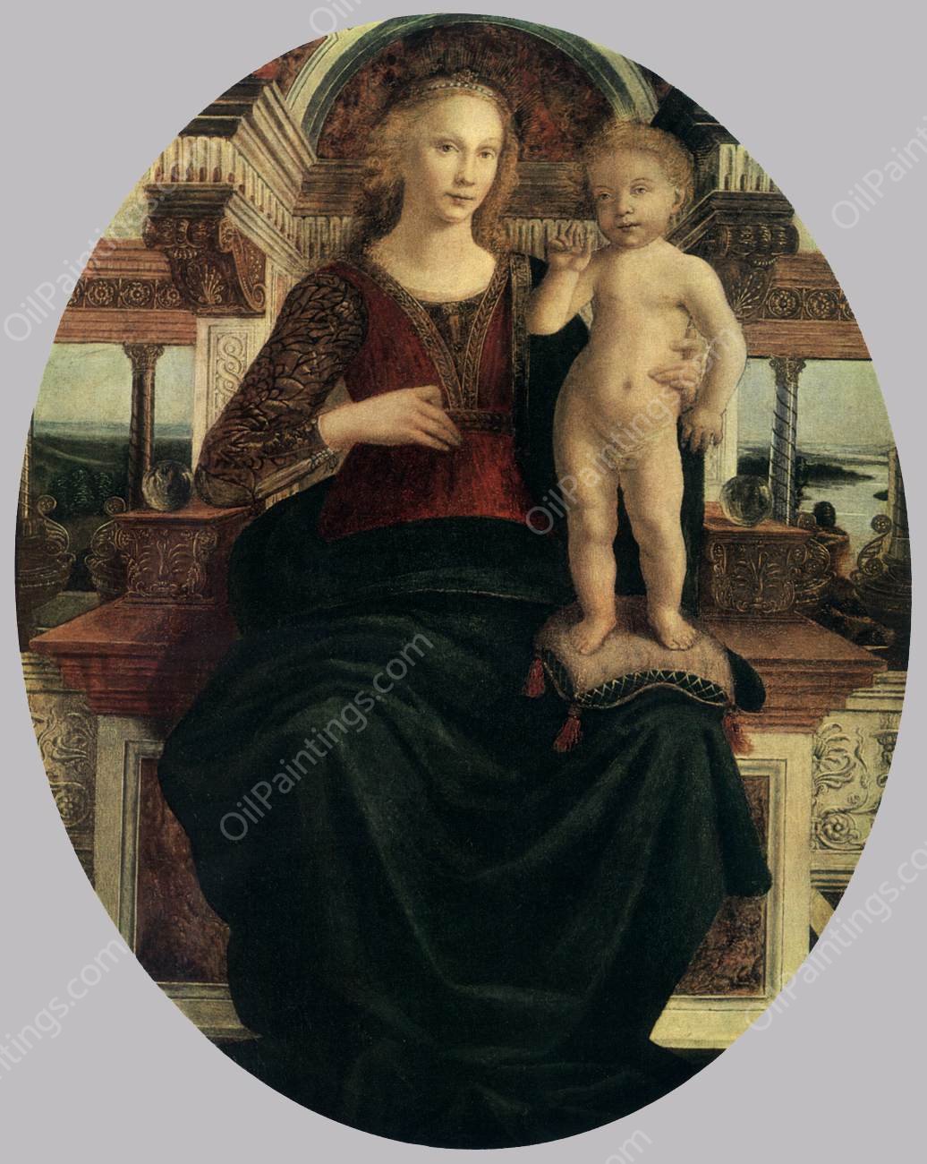 Mary with the Child by Antonio Del Pollaiuolo - Hand-Painted Oil Painting Reproduction