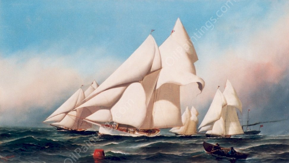 Grayling Leads at the Mark by Antonio Jacobsen - Hand-Painted Oil Painting Reproduction