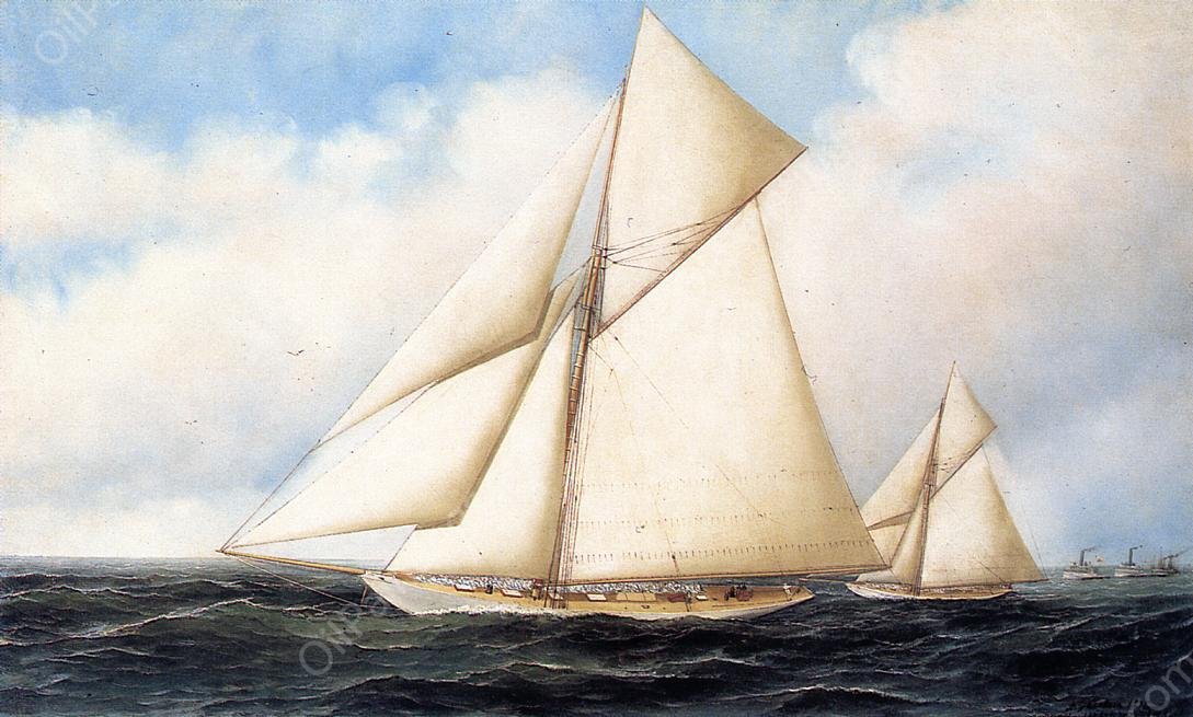 Yacht Race by Antonio Jacobsen - Hand-Painted Oil Painting Reproduction
